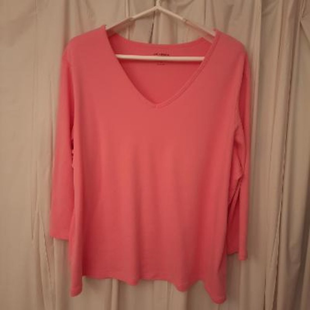 Liz Claiborne 3/4 sleeve Tee  Pink 3X